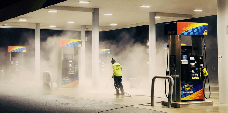 How to Clean Gas Station Concrete with Pressure Washers