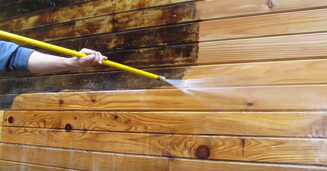 Timber Wood Stripping with Pressure Washers