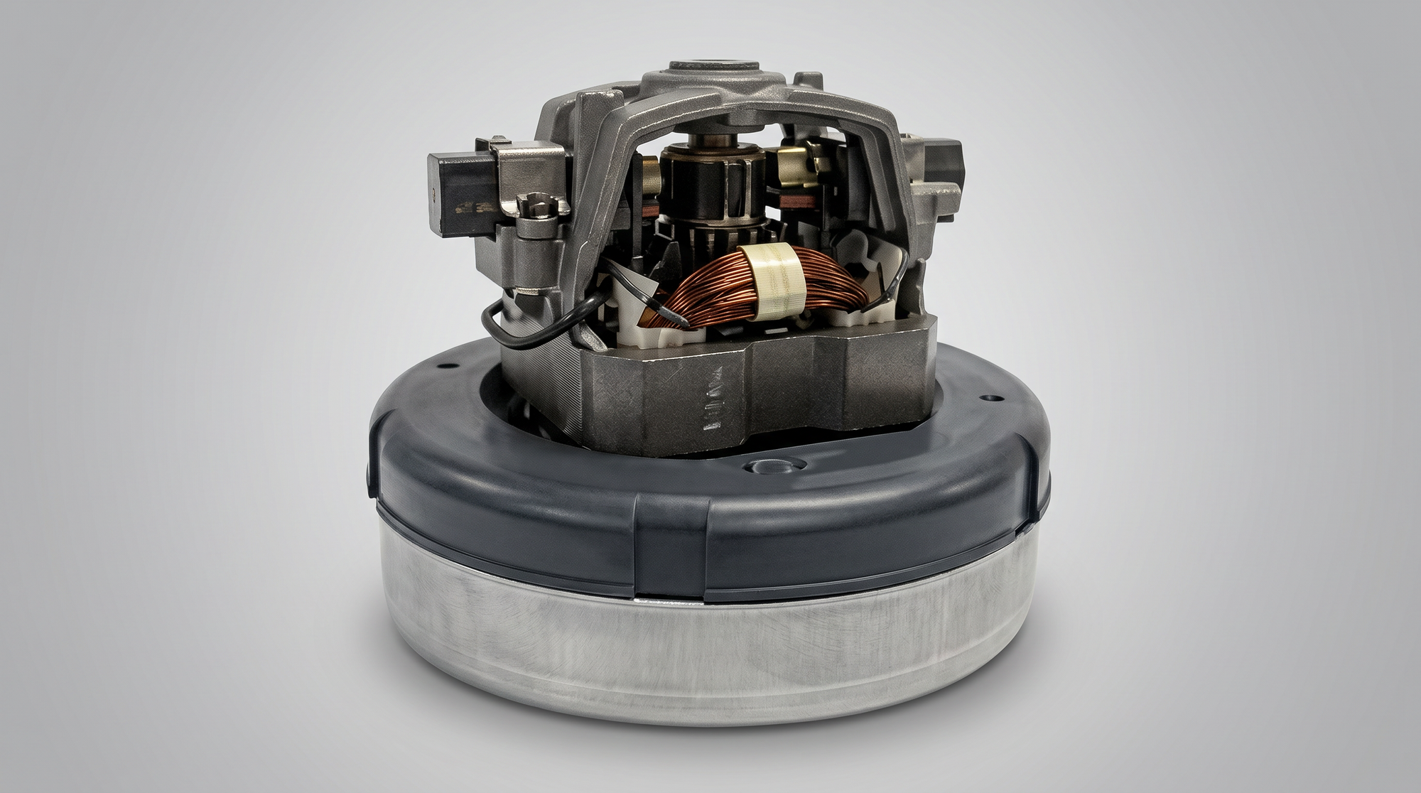Vacuum motor on a gray background