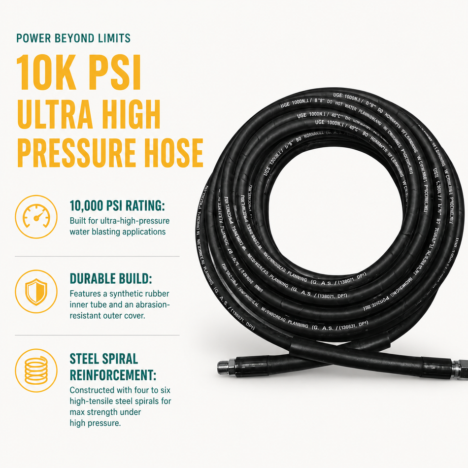 10000 PSI Ultra High Pressure Hose infographic