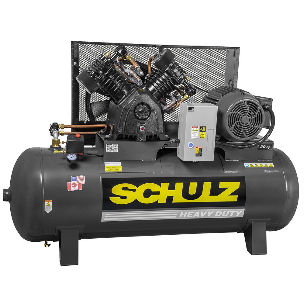 Schulz 20120HLV80BR, 120 Gallon Piston Air Compressor, 58 CFM, 20 HP