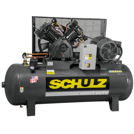 Schulz P20120HLV80BR, 120 Gallon Piston Air Compressor, 58 CFM, 20 HP