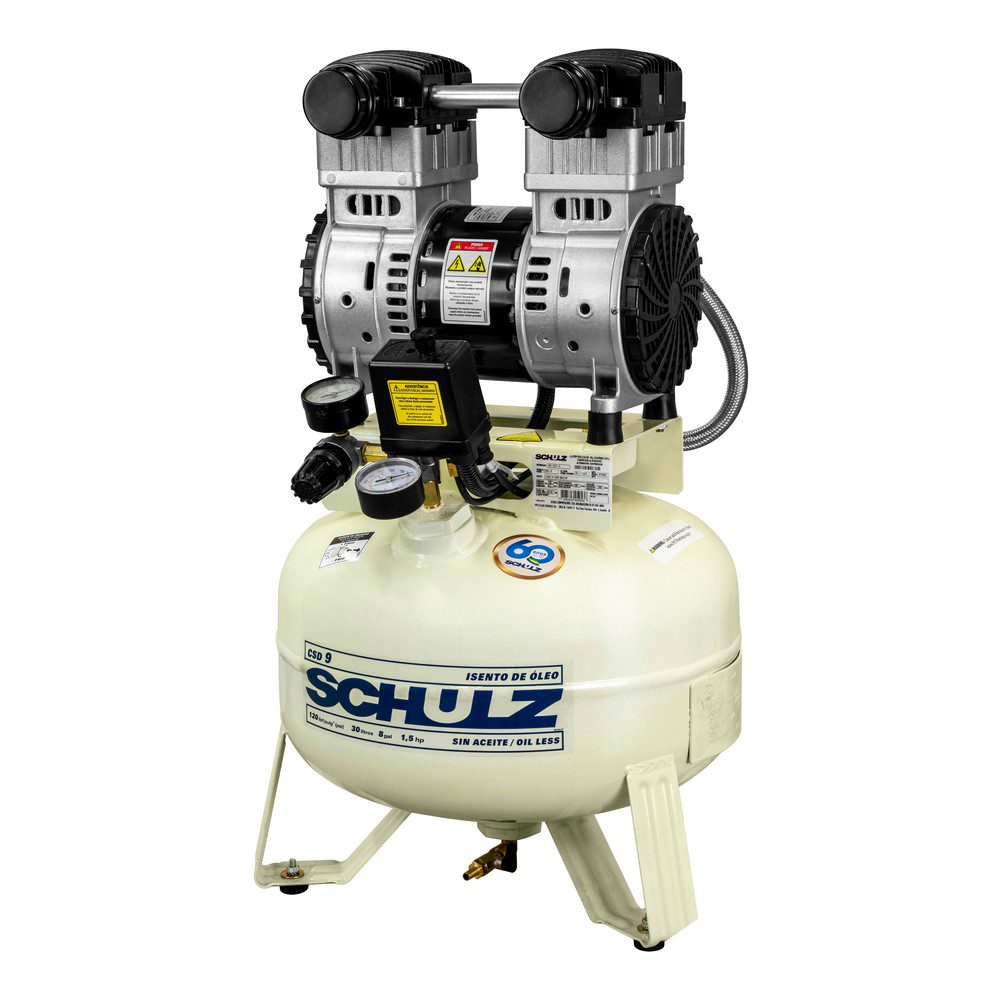 Schulz CSD 9/08, 8 Gallon Piston Air Compressor, 3.7 CFM, 1.5 HP