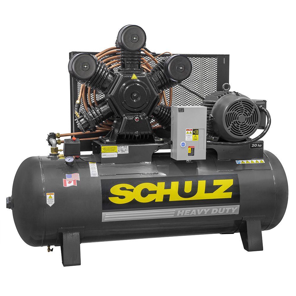 Schulz 20120HWV80X-3, 120 Gallon Piston Air Compressor, 58.4 CFM, 20 HP