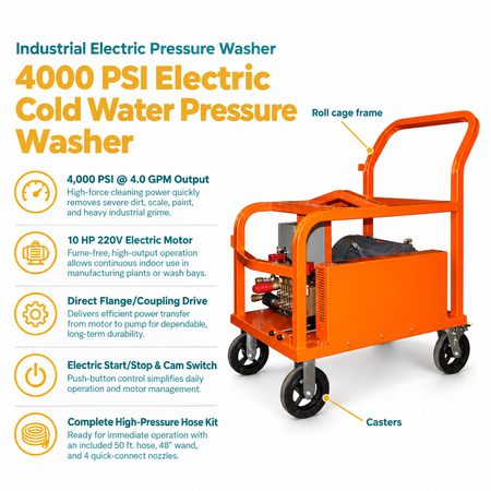 Infographic for 4000 PSI Power Wash Pressure Washer, 220V, 1 Phase