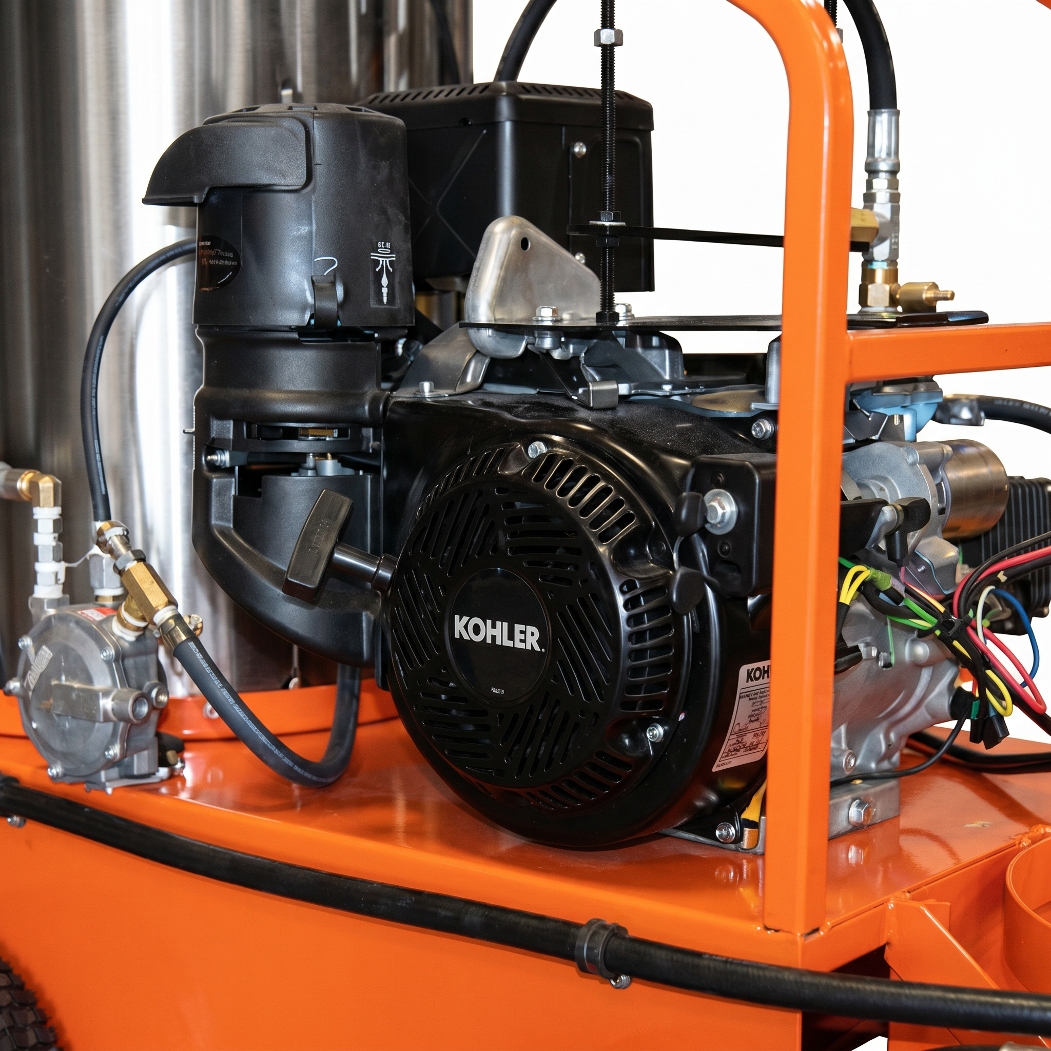 Engine of the 4000 PSI @ 3.5GPM 14HP Kohler Engine Commercial Hot Water Propane Pressure Cleaning System