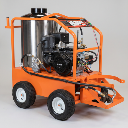 4000 PSI @ 3.5GPM 14HP Kohler Engine Commercial Hot Water Propane Pressure Cleaning System