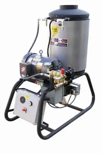 3000 PSI Stationary Electric Hot Water Pressure Washer, 230V, 1 Phase, Natural Gas Burner