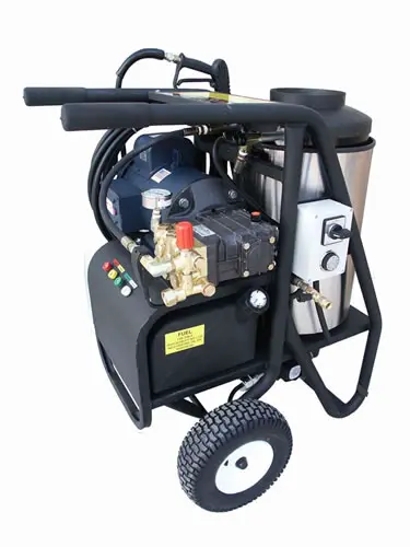 2000 PSI Portable Electric Powered Hot Water Pressure Washer, 230V, 1 Phase, Oil/Diesel Burner