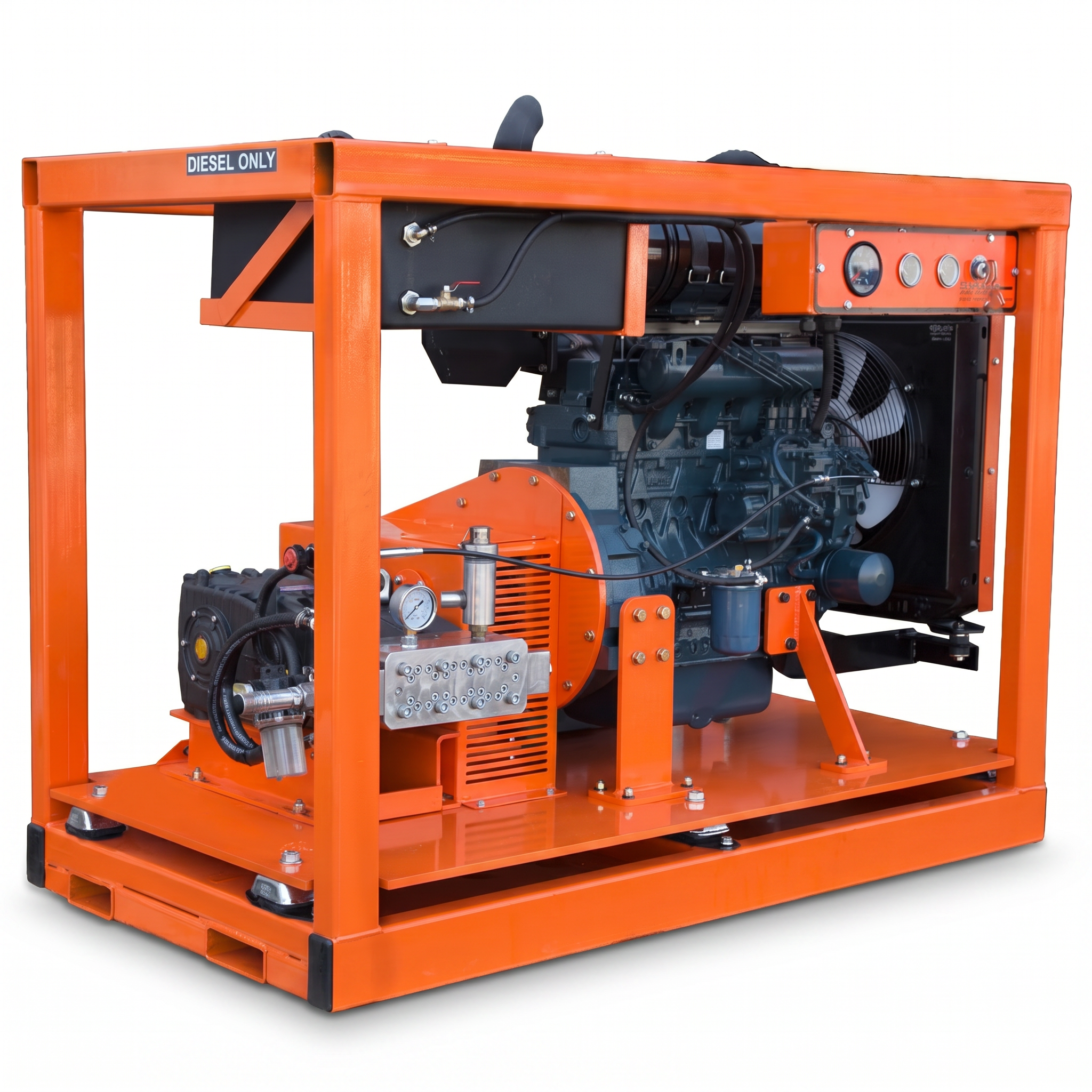 8000 PSI @ 8 GPM Industrial Cold Water Diesel - Belt Drive 58 HP Pressure Washer