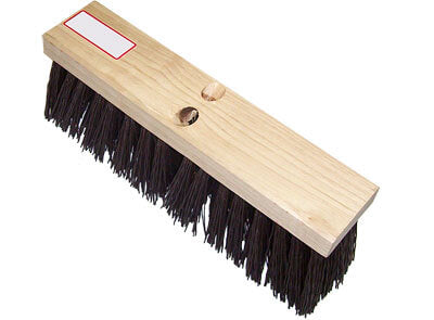 16" Brown Plastic Street Broom