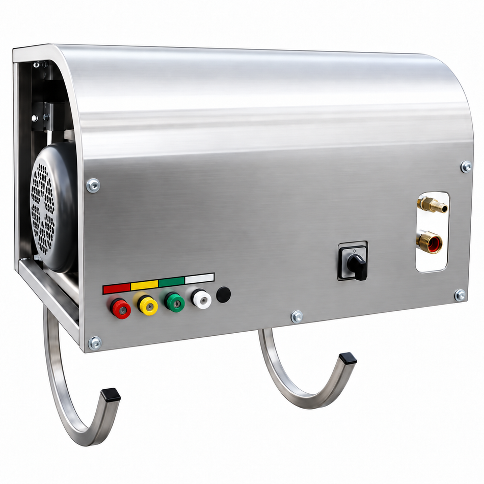 A 3000 PSI Cam Spray Wall Mount SS Pressure Washer