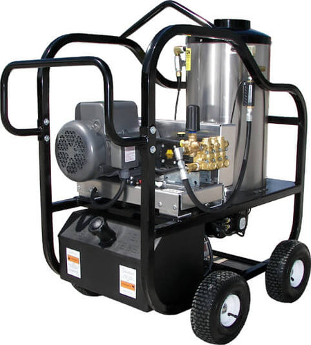 Hot Shot Series 4 wheel portability hot water Pressure Washer, 4.0 GPM @ 2000 psi, 5.0hp, 230V/1PH/25A engine, GP pump