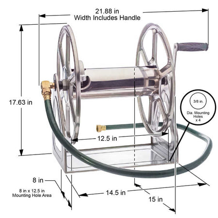 3-in-1 SS Garden Hose Reel
