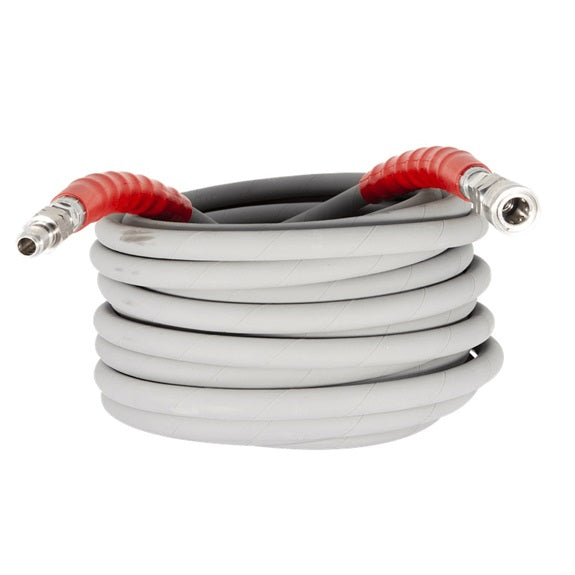 50 FT x 3/8" Grey Non-Marking Hose with Stainless Steel Couplers