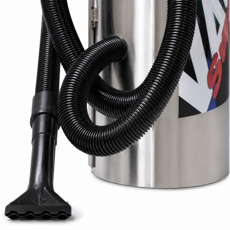 close-up of hose claw of the 2-Motor Small Stainless Steel Dome Commercial Vacuum.