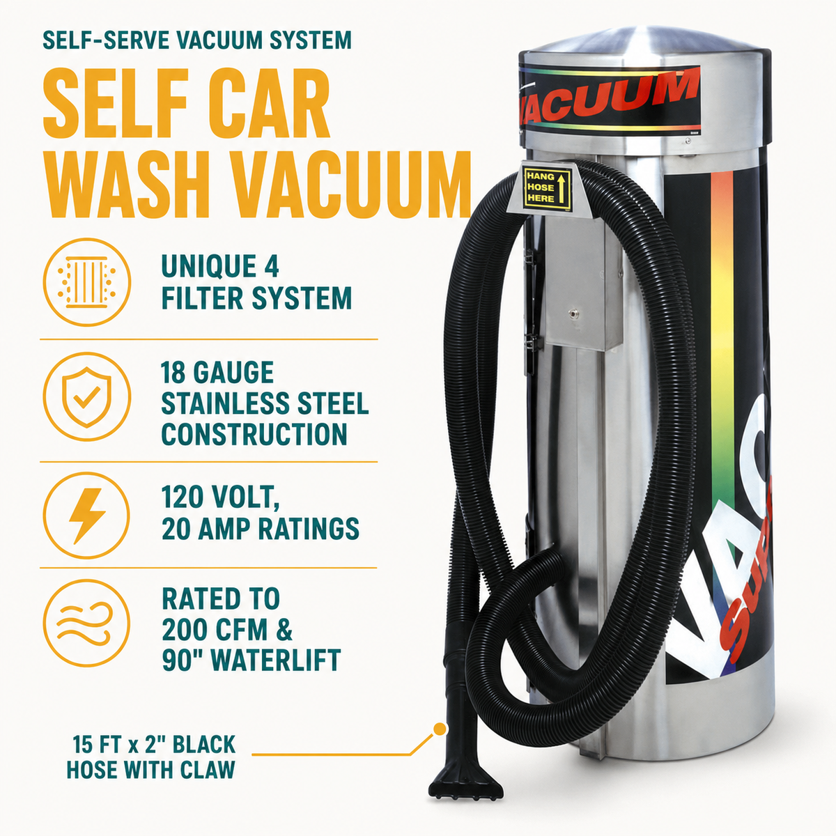 2-Motor Small Stainless Steel Dome Commercial Vacuum infographic