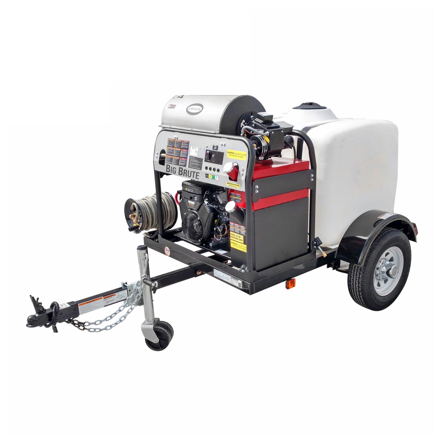Trailer Pressure Washer with 479cc Vanguard E-Start 4000 @ 4gpm 200gal Comet 9' LOA, 200gal tank, 3500lb axle