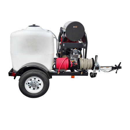 Trailer Pressure Washer with 479cc Vanguard E-Start 4000 @ 4gpm 200gal Comet 9' LOA, 200gal tank, 3500lb axle