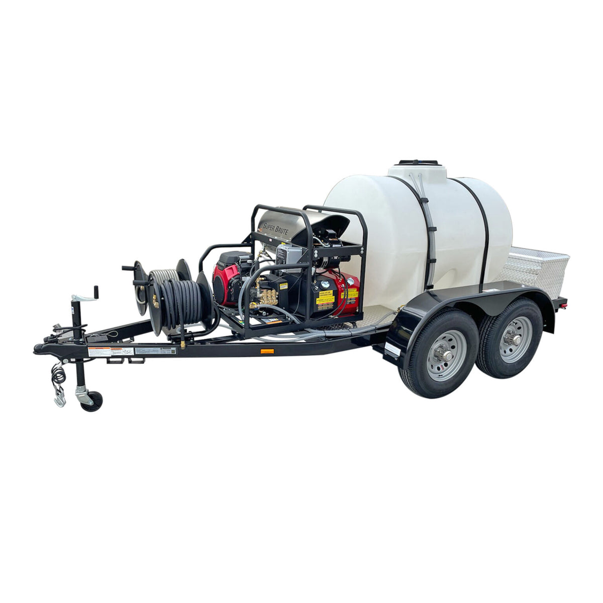 Trailer Pressure Washer with Honda GX630 E-Start 3500 @5.5 525 gal General Pump 525gal tank 4500 lb double axle & tool box & chemical meter tank