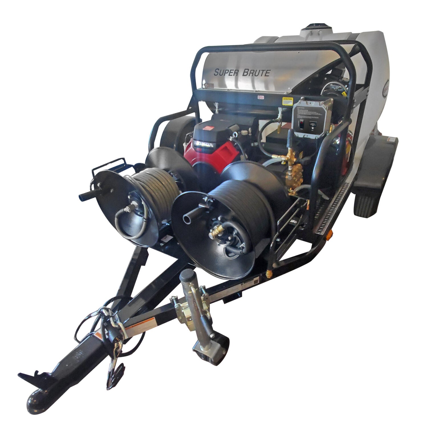 Trailer Pressure Washer with Honda GX630 E-Start 3500 @5.5gpm General 225 gal tank 3500lb axle tool box & chemical meter tank