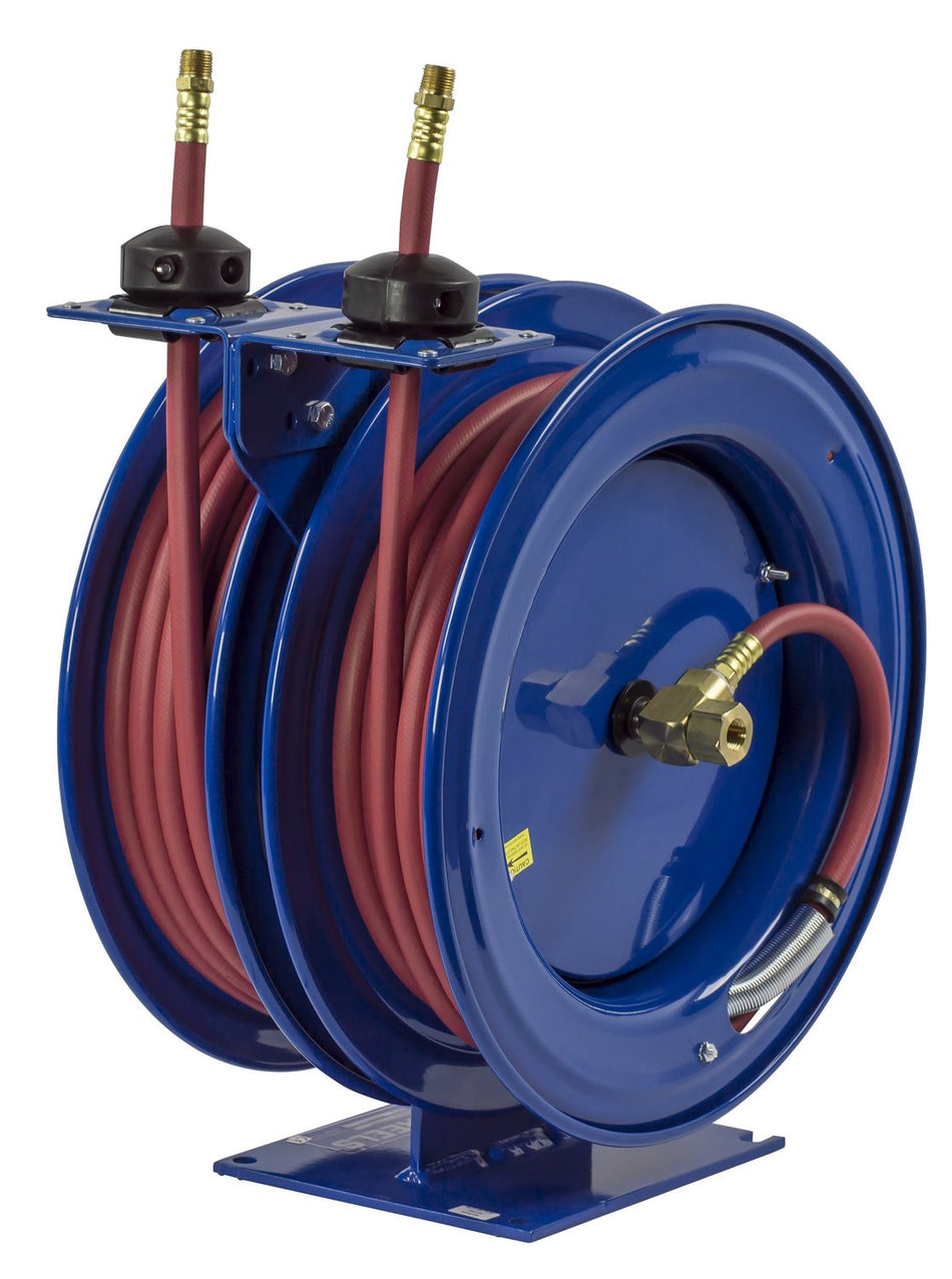 25 FT x 3/8" Spring Driven Dual Retractable Reel with Hose