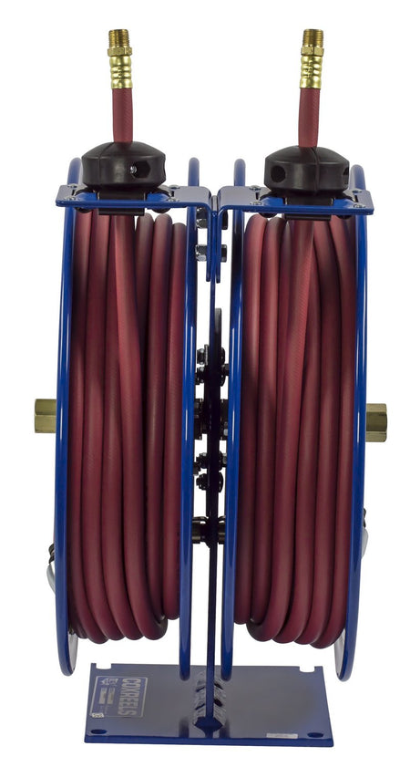 25 FT x 1/2" Spring Driven Dual Retractable Reel with Hose
