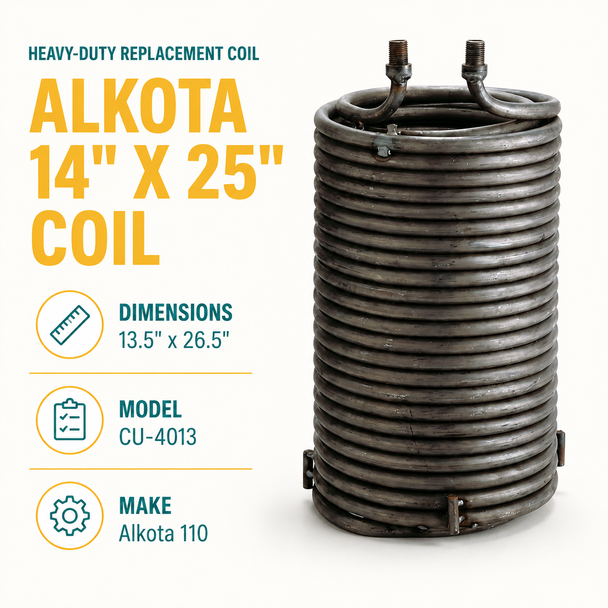Alkota 14" x 25" Coil infographic
