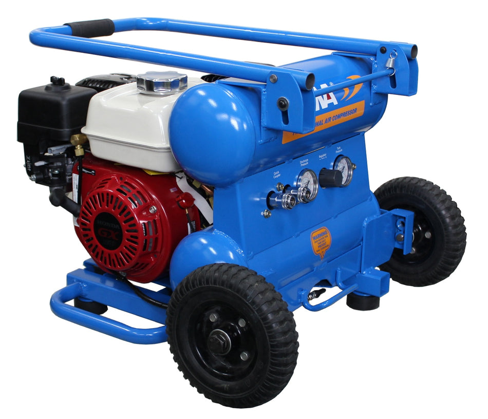 Puma 5.5 hp 4 gallon twin stack tank on framed dolly direct drive Air Compressor