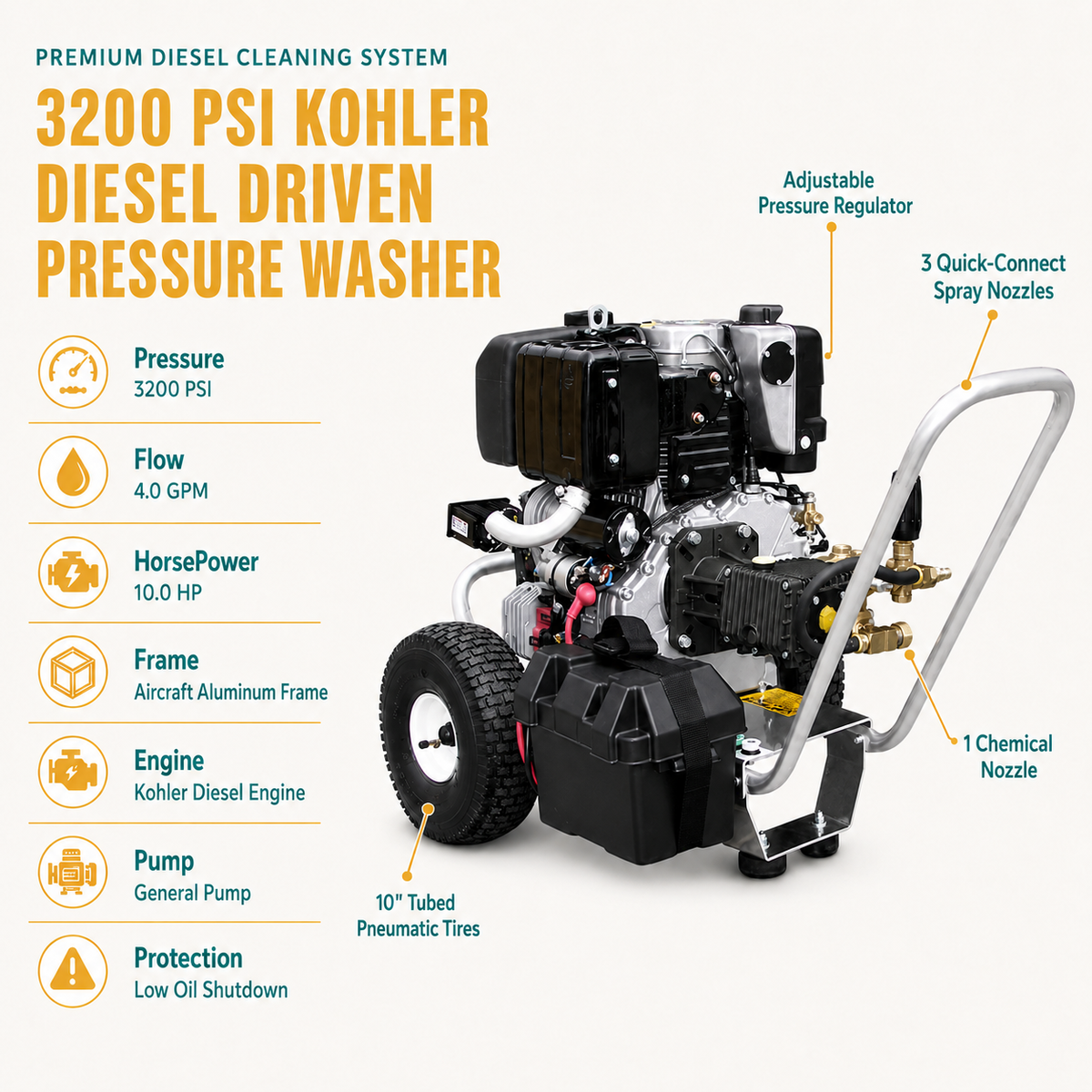 3200 PSI Pressure Washer infographic