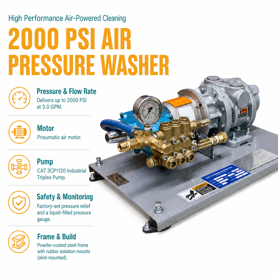2000 PSI Air Pressure Washer infographic