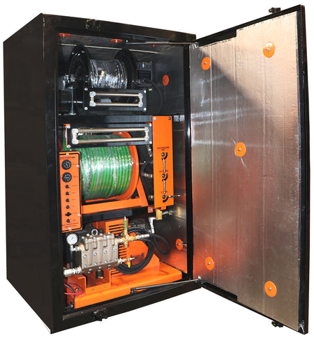 4000 PSI @ 20 GPM Hot Water Jetter - Hydraulic Motor Driven 12V Electric Hose Reel