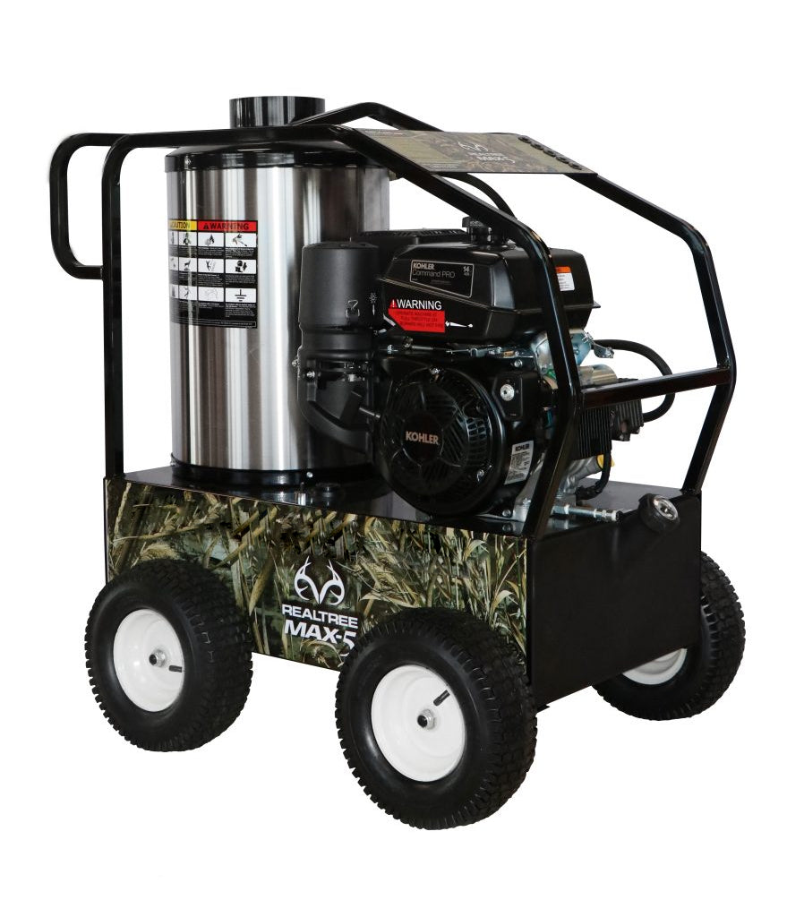 4000 PSI @ 3.5 GPM Commercial Oil Fired Hot Water Gas Pressure Cleaning System - Direct Drive 13 HP Honda: Electric Start - Gasoline Engine