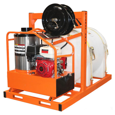 3500 PSI @ 4GPM 13HP Honda 12v Oil Fired Burner 225gal. Tank w/ Hose and Reel