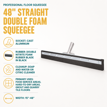 48" Straight Double Foam Squeegee