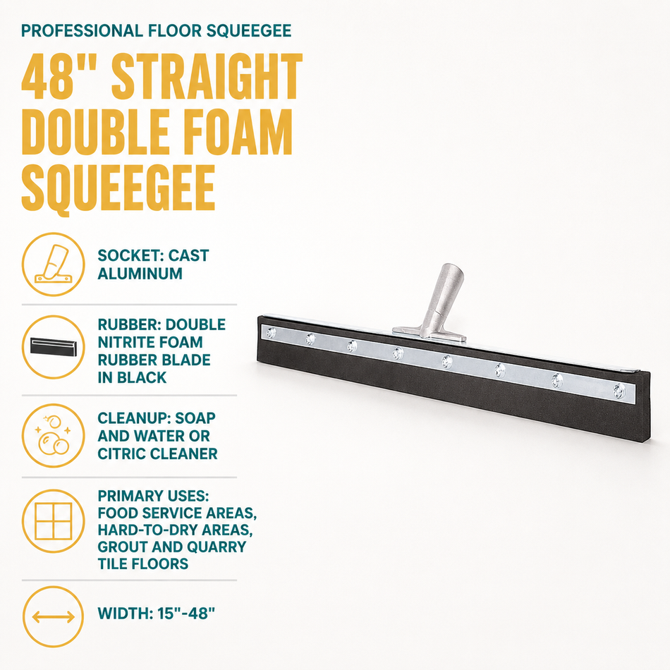 48" Straight Double Foam Squeegee