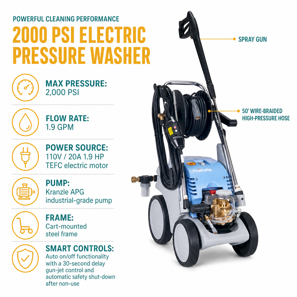 2000 PSI Pressure Washer infographic
