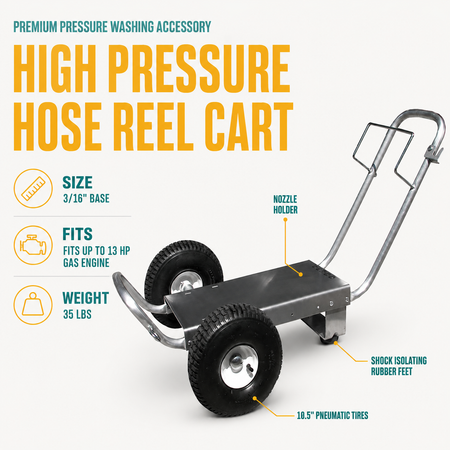 Professional Gear Cart W/ Gun & Hose Rack infographic