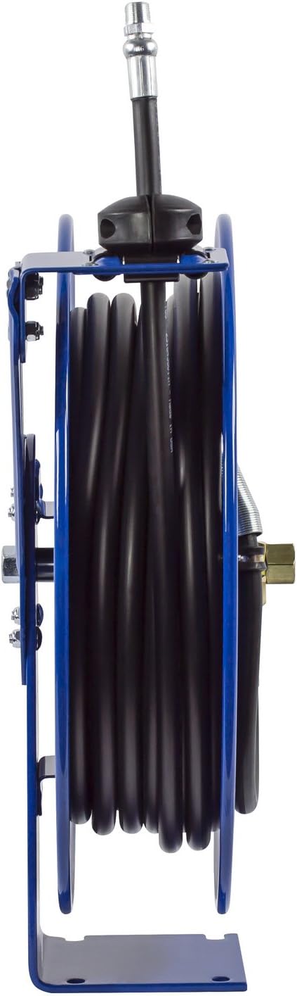 50 FT x 3/8" Spring Driven Automatic Hose Reel with Hose