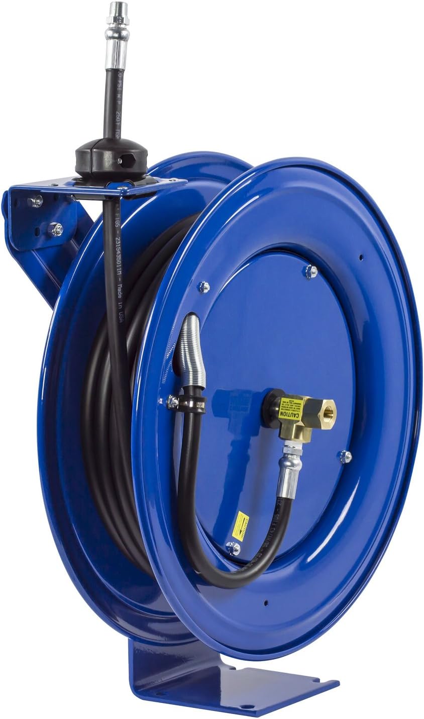 50 FT x 3/8" Spring Driven Automatic Hose Reel with Hose