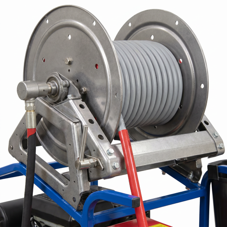 hose reel of the 8000 PSI Gasoline driven Cold Water Electric Start Pressure Washer