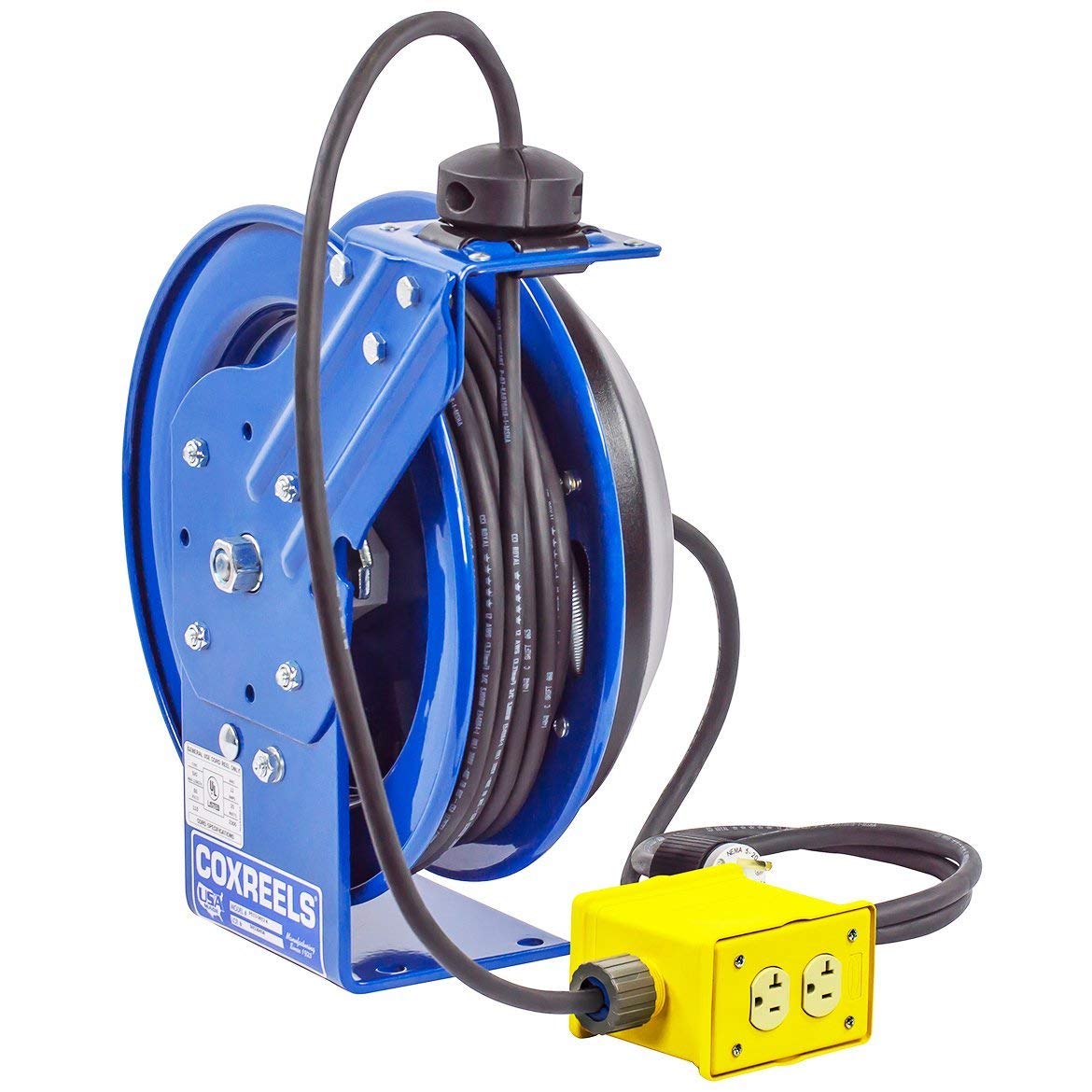 Electrical Cord Reel Quad 4 Plug Receptacle