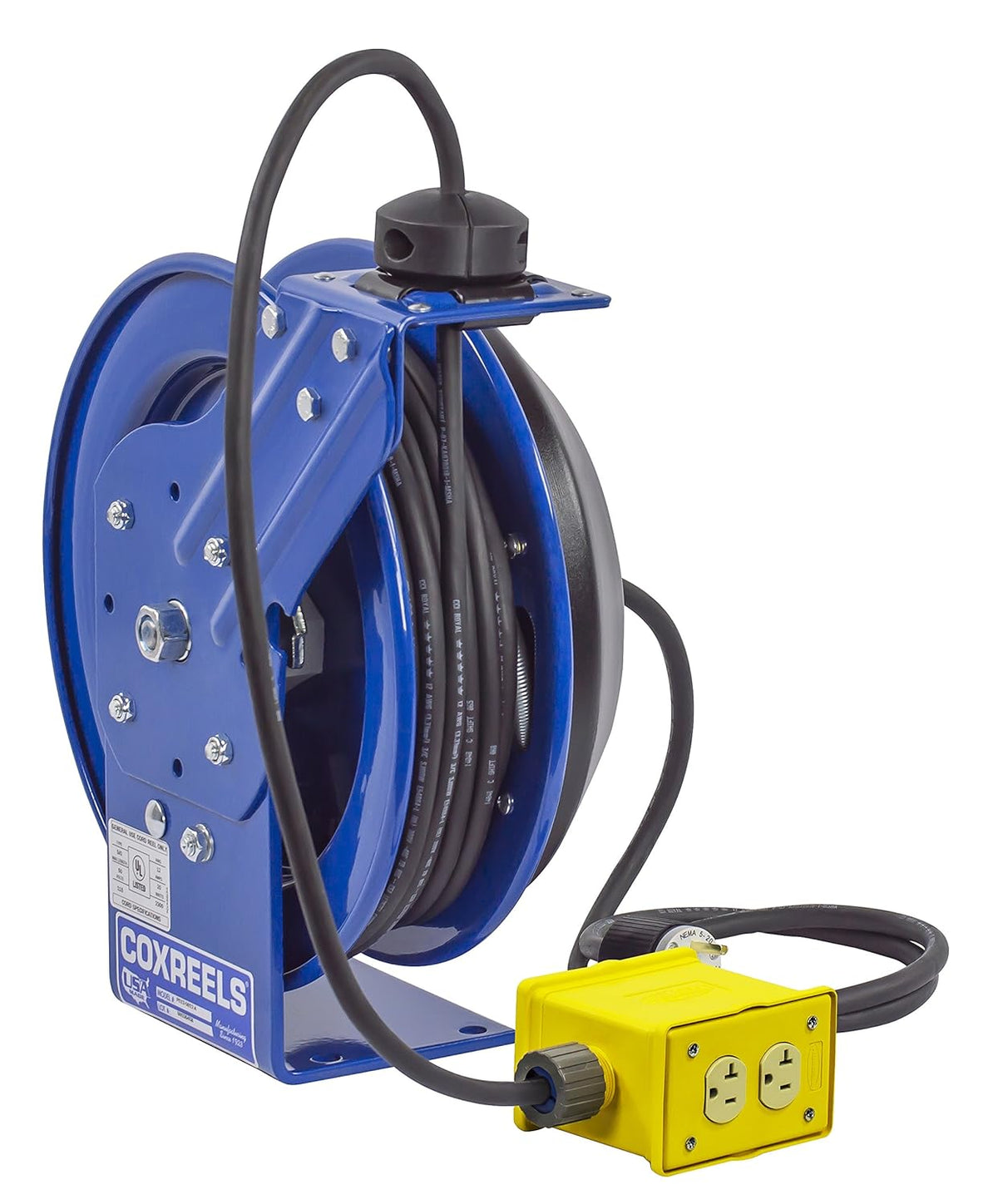 Electrical Cord Reel Quad 4 Plug Receptacle