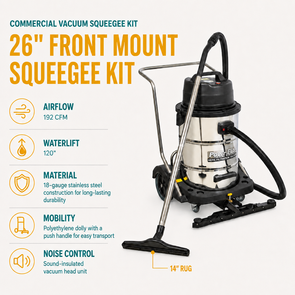 26 in. Front Mount Squeegee Kit infographic