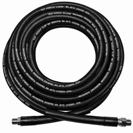 A black 16000 PSI Waterblast Hose