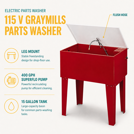 Leg Mount Solvent Washer infographic