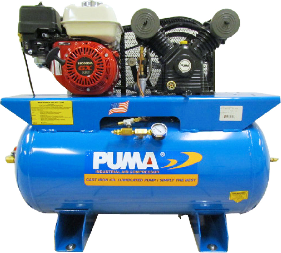 Puma 5.5 hp 30 gallon horizontal truck mount tank w/ honda engine belt drive Air Compressor