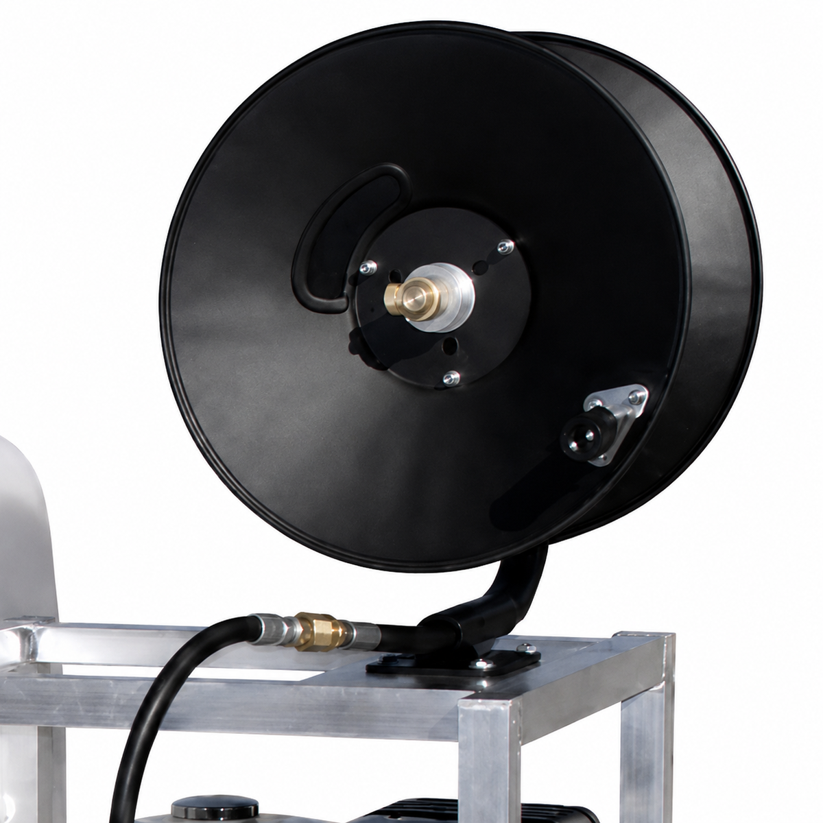 hose reel of 4000 PSI Pro-Skid Pressure Washer Kit w/ 100 Gallon Tank