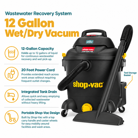 Infographic of 12 Gallon Wet-Dry Vacuum