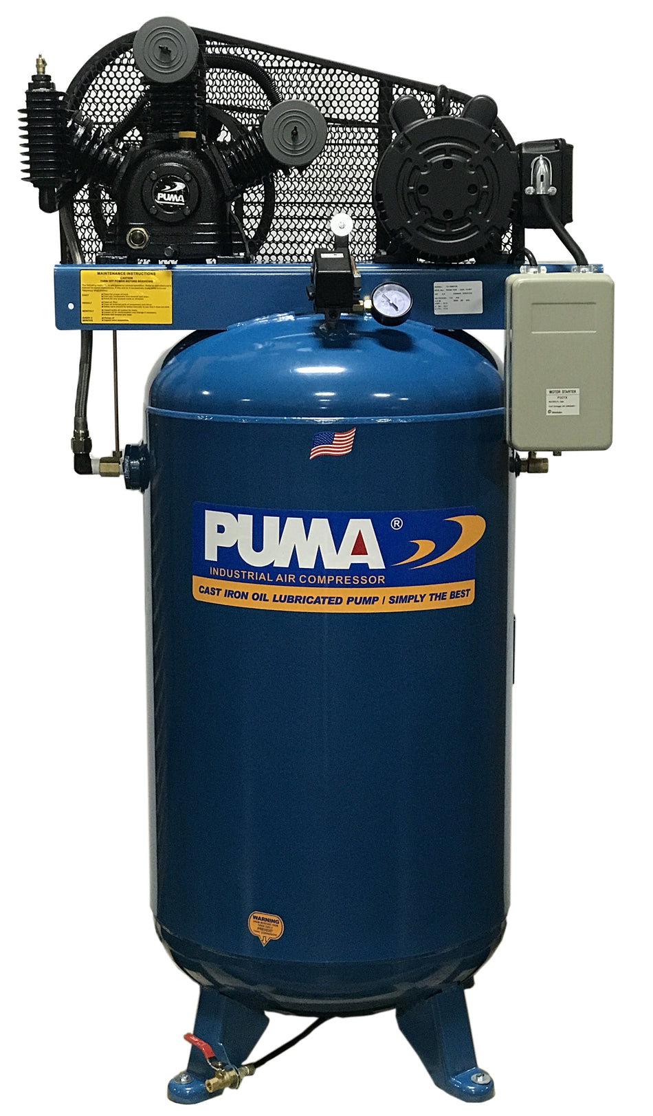 Puma 5 hp 80 gallon vertical tank with magnetic starter Air Compressor